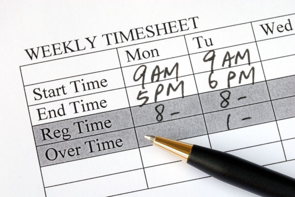 unpaid overtime wage theft - employee timehsheet