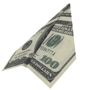 paper airplane from 100 bill