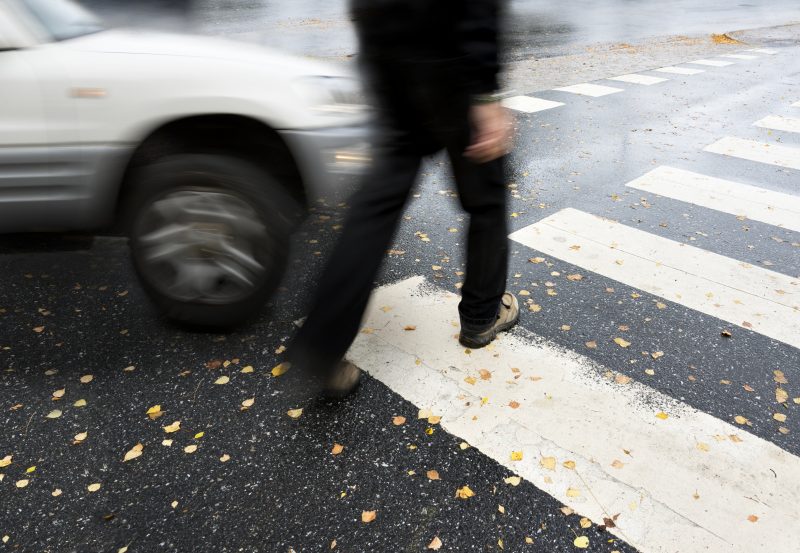 pedestrian about to get ko'd